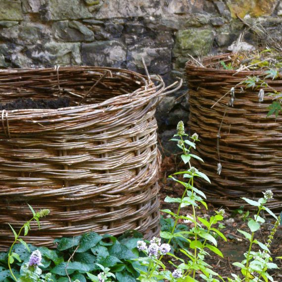 Woven willow compost bins