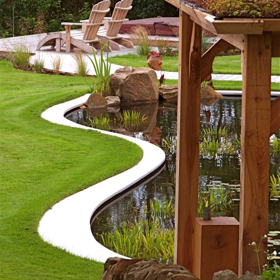 Figure of eight pond and arbour