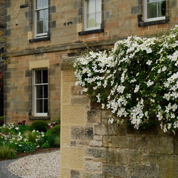 Cedagravel driveway with sett edging, designed by Carolyn Grohmann