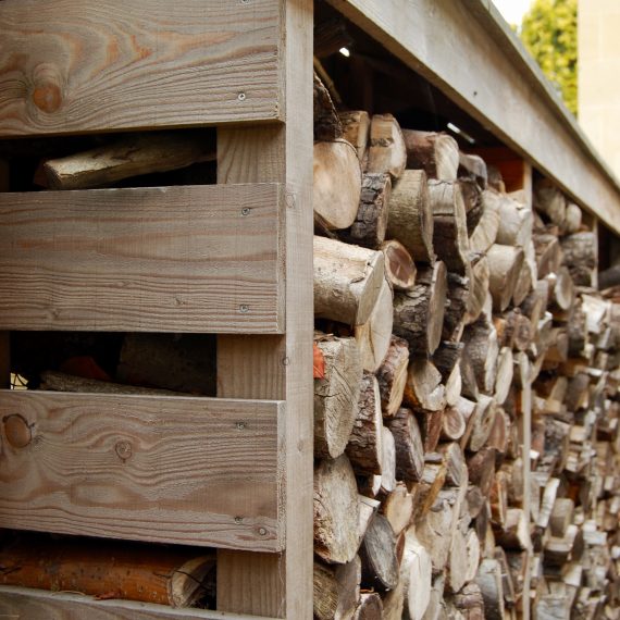 Larch log store, designed by Carolyn Grohmann
