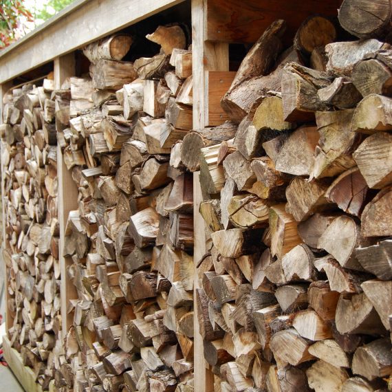 Larch log store, designed by Carolyn Grohmann