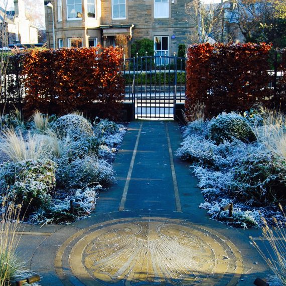 Merchiston Garden, winter, designed by Carolyn Grohmann