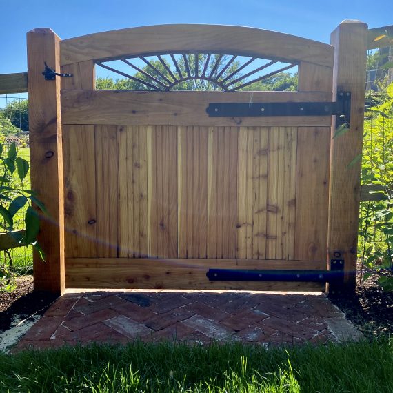 Scottish larch gate with rebar detailing