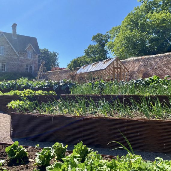 Woven rebar raised beds designed by Carolyn Grohmann