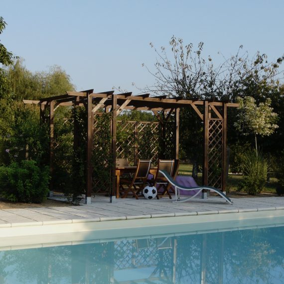 Swimming pool and pergola