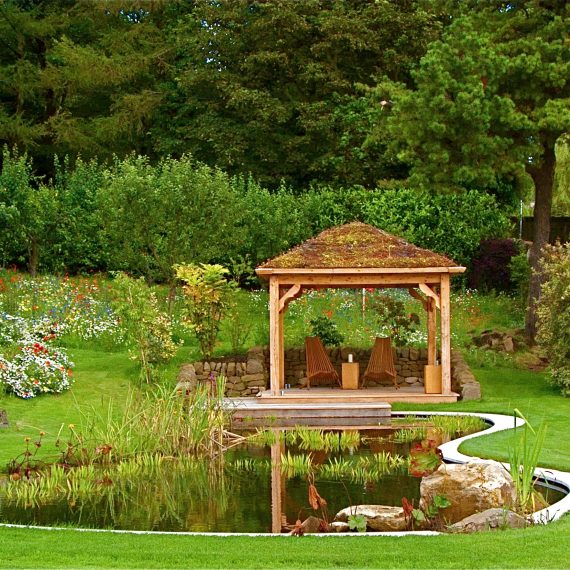 Figure of eight pond and arbour