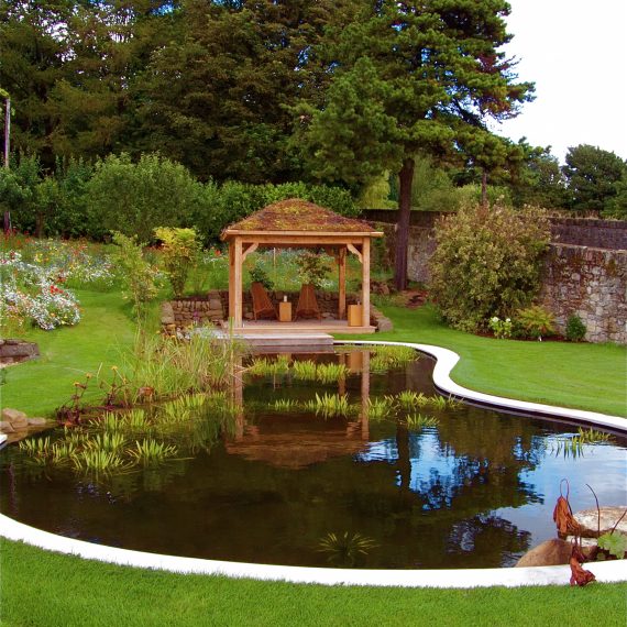 Figure of eight pond and arbour