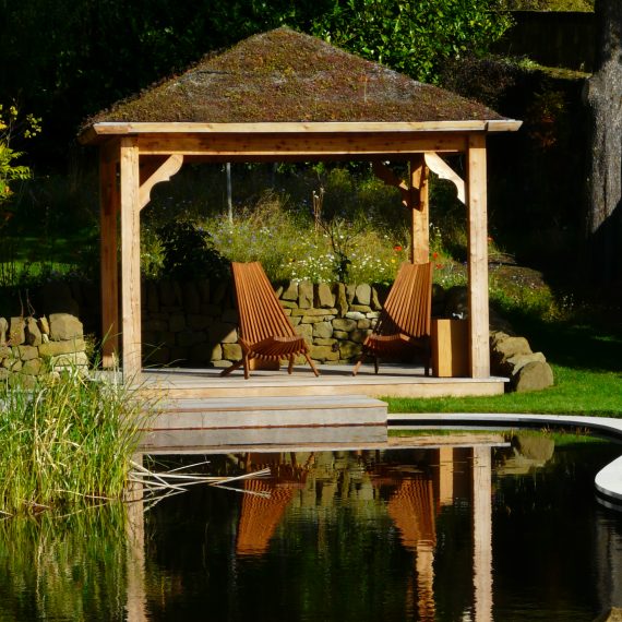 Figure of eight pond and arbour