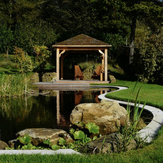 Figure of eight pond and arbour