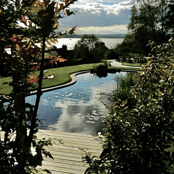 Figure of eight pond and arbour