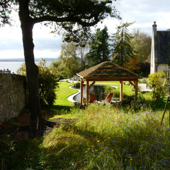 Figure of eight pond and arbour