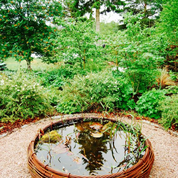 Basketweave rebar bird bath by Ratho Byres Forge