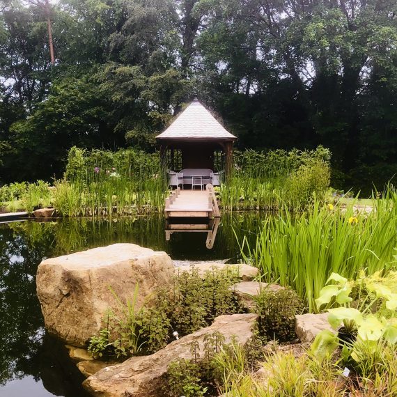 Summerhouse and swimming pond