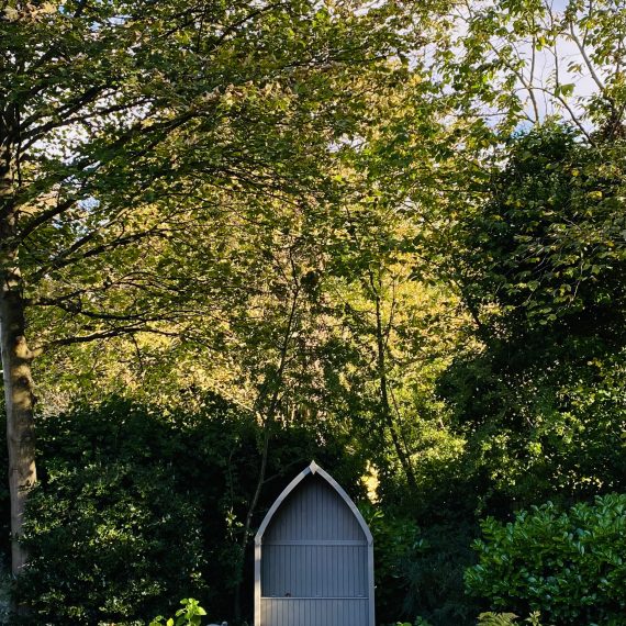 Painted arbour, garden design by Carolyn Grohmann