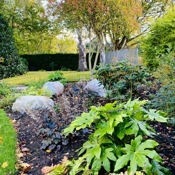 Painted arbour, garden design by Carolyn Grohmann