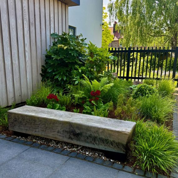 Solid oak bench